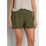 green shorts maurices shorts with ruffled hem in olive, womenu0027s, ($20) ❤ liked on  polyvore TVFTKYJ