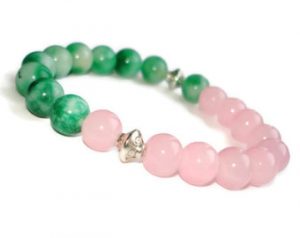 greenstone green jade bracelet rose quartz bracelet inspirational jewelry  pink green UGJGETM