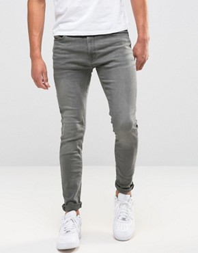 grey jeans jack u0026 jones intelligence skinny jeans in washed grey WFPCGZX