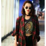 grunge fashion u0027neo grunge: crop tee, cutoffs, plaid shirt and round sunnies. via →  trashionu0027 ZDBDEQW