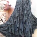 gypsy skirt gothic, black lace, shabby, maxi skirt, boho, mori girl, stevie nicks,  bohemian skirt, WPSOWAI