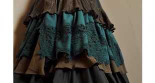 gypsy skirt way through the woods - long ruffled bohemian skirt, classic elegant gypsy  skirt, WOMJKXS