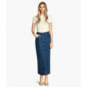 hu0026m | denim midi skirt RIALAXO