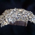 hair brooch bridal jewelry, vintage inspired crystal wedding hair comb, bridal rose  flower MZPJDDK