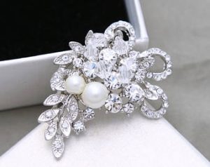 hair brooch pearl brooch, leaf buckle, leaf brooch, crystal brooch supply, rhinestone hair JVWJMZQ