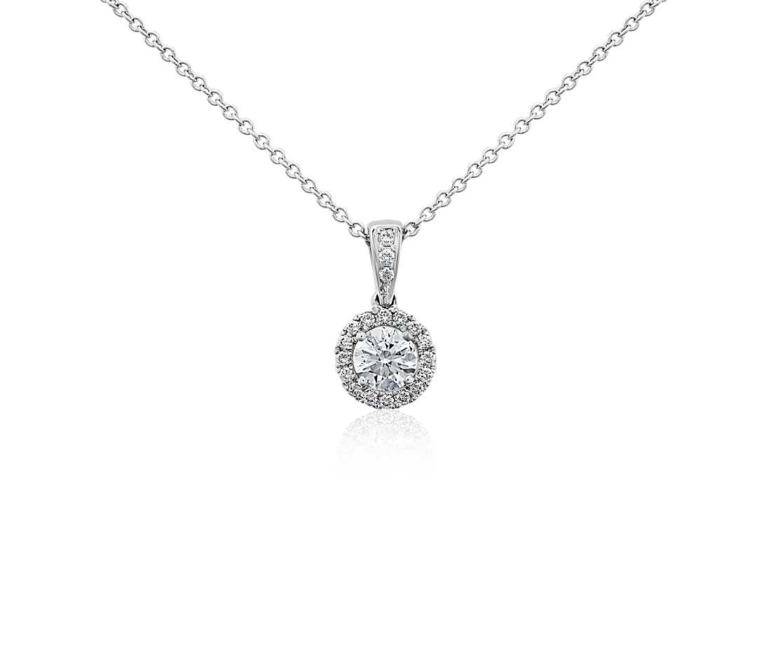 halo diamond pendant in 18k white gold (1/2 ct. tw.) TNEAZAP