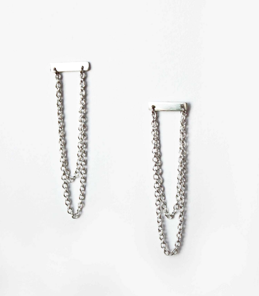 hammered bar + chain earrings XSFNZFL