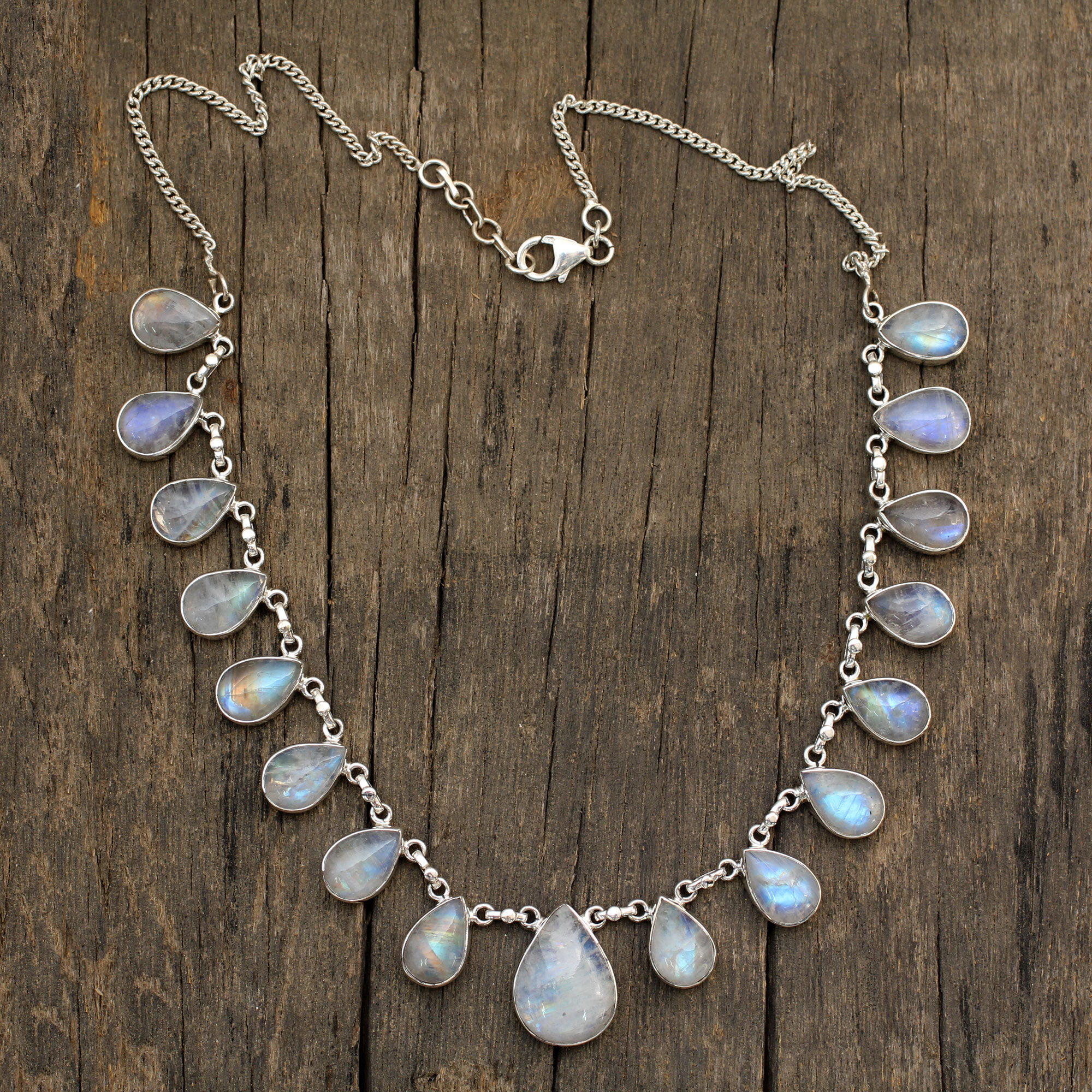 hand made moonstone jewelry sterling silver necklace - luminous light | BMSIOSP