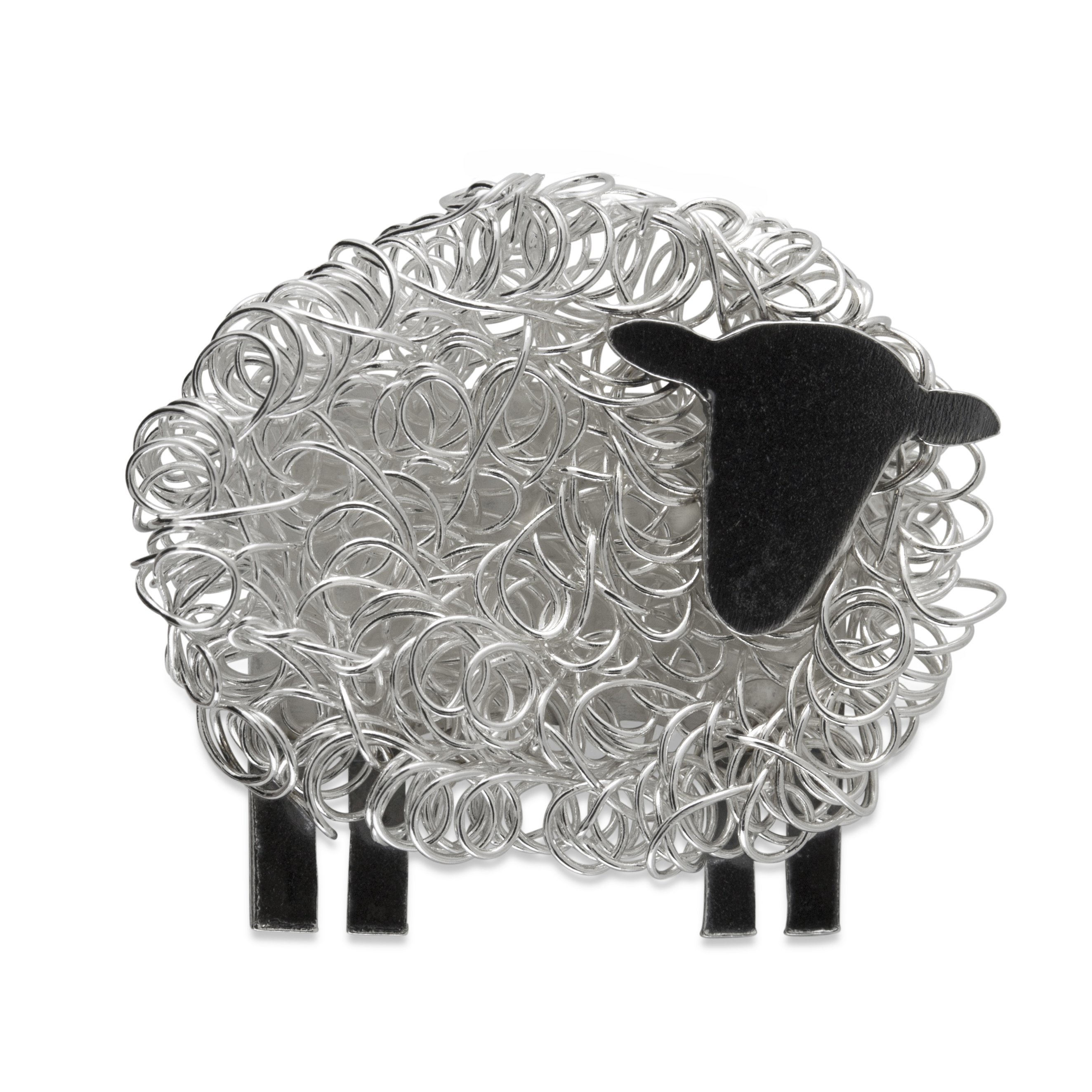 handcrafted fresh fleeces sterling and fine silver brooch. NUOHWUR