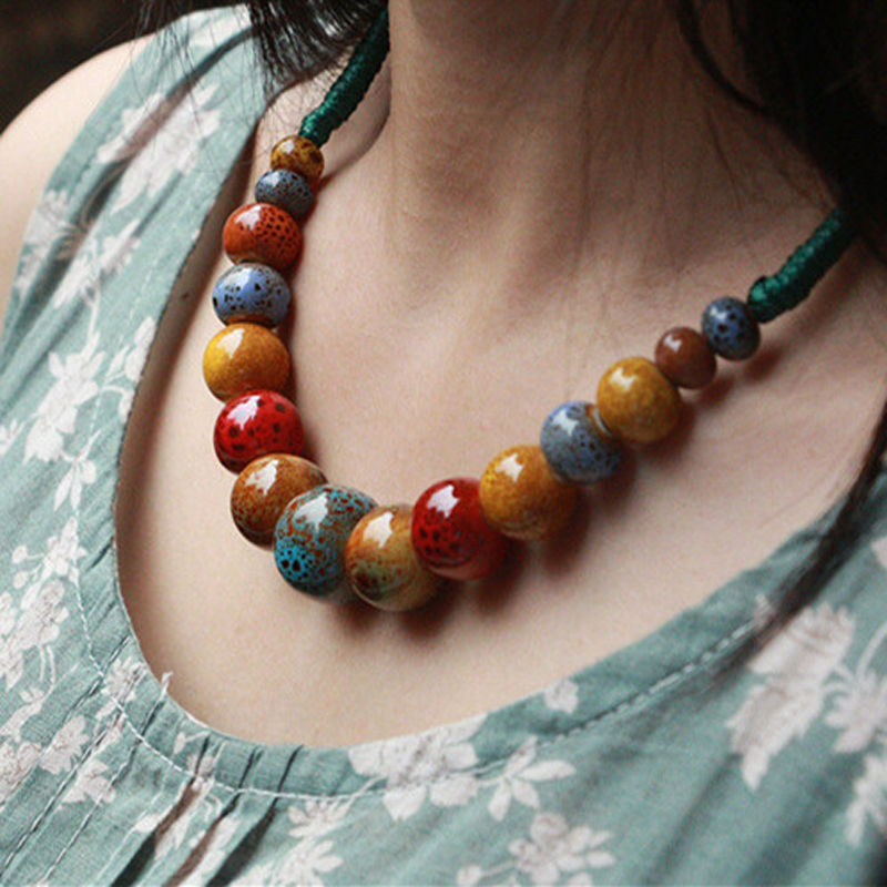handmade beaded jewelry aliexpress.com : buy fashion jewelry handmade ceramic beads rope chain  choker GHKAGAF