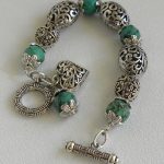 handmade beaded jewelry isabella handmade beaded bracelet faceted turquoise ornate silver beads on  etsy TGYDQGH