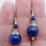 handmade earrings beautiful handmade bold blue lapis lazuli sterling silver earrings 6-12mm AQVXYGZ