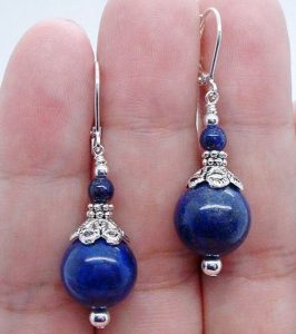 handmade earrings beautiful handmade bold blue lapis lazuli sterling silver earrings 6-12mm AQVXYGZ