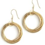 handmade earrings connected hoop earrings gold XCSQLME