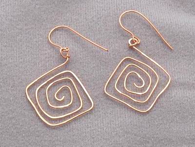 handmade earrings handmade copper geometric earrings UNIRIKB