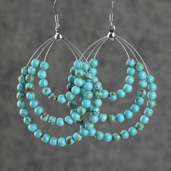 handmade earrings hoop earrings are handmade using turquoise BKUJRKS