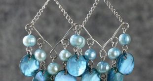 handmade earrings pearl wavy dangling long earrings handmade by annidesignsllc BBYWOCE