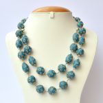 handmade necklaces handmade necklace with blue beads having metal balls u0026 rings MJZHFBQ