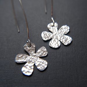 handmade silver jewellery ... beaten silver earrings - handmade ECUSHMJ