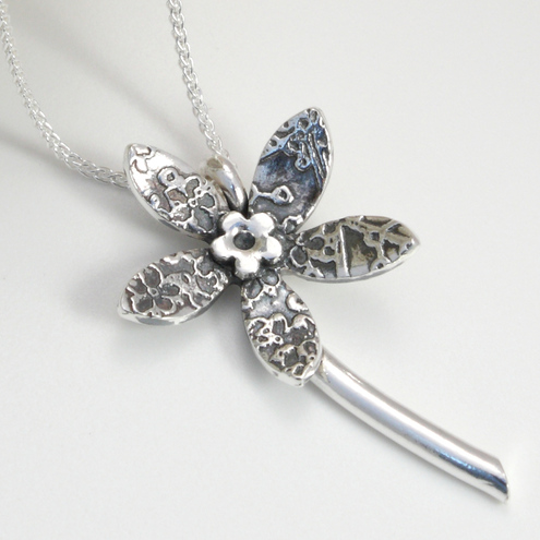 handmade silver jewellery handmade silver flower necklace ... PMTQYQK