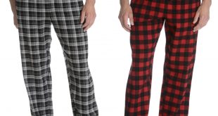hanes menu0027s 2pk red/black plaid flannel pants - online exclusive LZSOIMW
