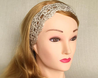headbands for women beige crochet headband for women tie headband boho hair bands womens  headbands summer XYHLZII