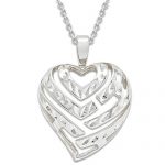 heart jewelry aloha heart necklace in sterling silver - 24mm DKJMSNT