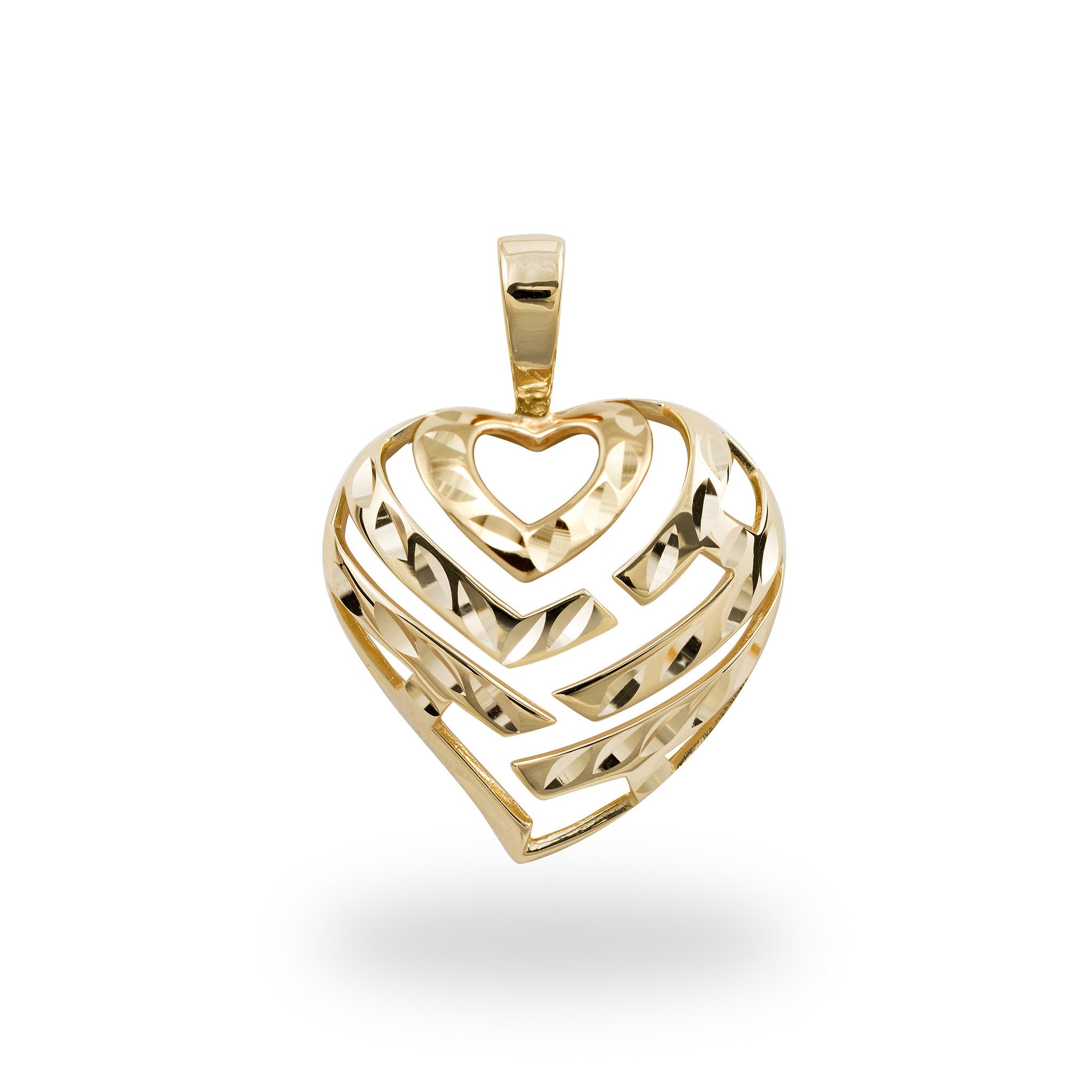 heart jewelry aloha heart pendant in 14k yellow gold - 18mm CPRFITZ