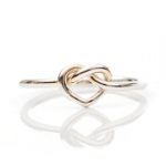 heart ring heart knot ring- sterling silver, bridesmaid gift, tie the knot ring, knot JFONJSV