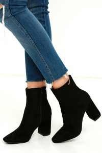 high heel booties my generation black suede high heel mid-calf boots 1 YYQBIWA