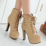 high heel booties trendy womenu0027s high heel boots with buckles and solid color design IEMOVEF