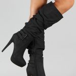 high heel booties wild rose slouchy buckle knee high boot too tall for heels:( ugg boots ... DDHCKMX