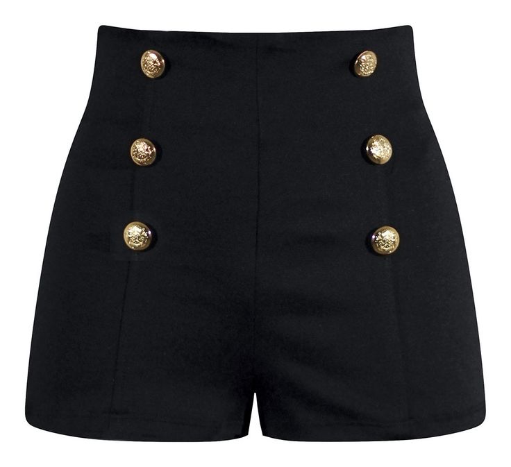 high waisted black shorts high waisted pin up shorts - black BAZDYOD