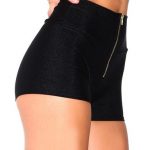 high waisted black shorts ... zipper high waisted shorts for raves and festivals - black OFDQCZI