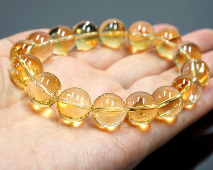 highest grade (5a) citrine bracelet, 14 mm beads RPKTNKG