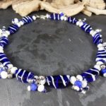 homemade jewelry blue u0026 white necklace glass beads, beaded necklace nickelfree, homemade  jewelry EJVXOGP