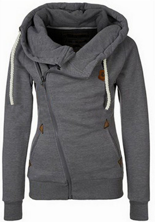 hooded sweatshirts dark grey pockets badge drawstring hooded long sleeve casual hooded  sweatshirt ZIFSIKY