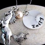 horse necklace, horse jewelry personalized necklace - christmas gift - name HDHWWLG