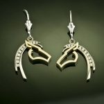 horse pendant - silhouette diamond - horse jewelry by baytowne jewelers, CXKGKZV