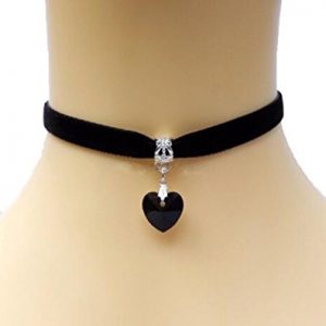 huntgold 1x lady girls velvet choker necklace retro handmade love heart ZHBVTFS