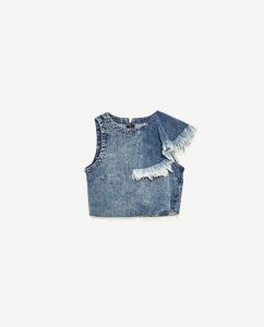 image 6 of denim crop top from zara JWCOGHD