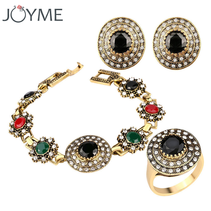 imitation jewelry joyme vintage turkish india imitation women jewelry sets black bohemian  round CEIWFCM
