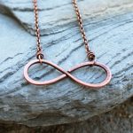 infinity necklace, oxidized copper, minimalist, wire jewelry XIVNQQD