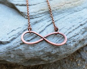 infinity necklace, oxidized copper, minimalist, wire jewelry XIVNQQD