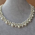 ivory pearl necklace or white pearl necklace,glass pearl necklace,wedding  necklace,bridesmaid QCTTSQE
