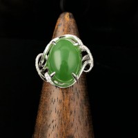 jade jewelry 18k white gold jade ring, size 6 JFBDNFM