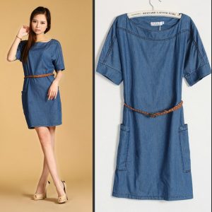 jean dresses plus size new fashion womenu0027s denim dresses,beautiful ladiesu0027 casual dress  blue denim jeans PJFJJTH