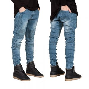 jeans for men hi-street mens biker jeans motorcycle slim fit washed men runway slim racer  biker JIDQGZR