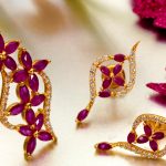 jewellery design designer gold earing with precious diamond work: delicate jewellery EQZQDWD