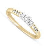 jewellery rings exquisite 9 carat gold and 0.25 carat diamond ring POLDBBN